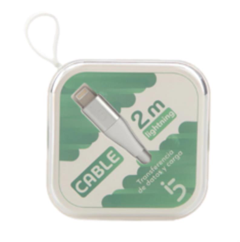 CABLE IGLUFIVE USB A LIGHTNING 2M - CRISTAL